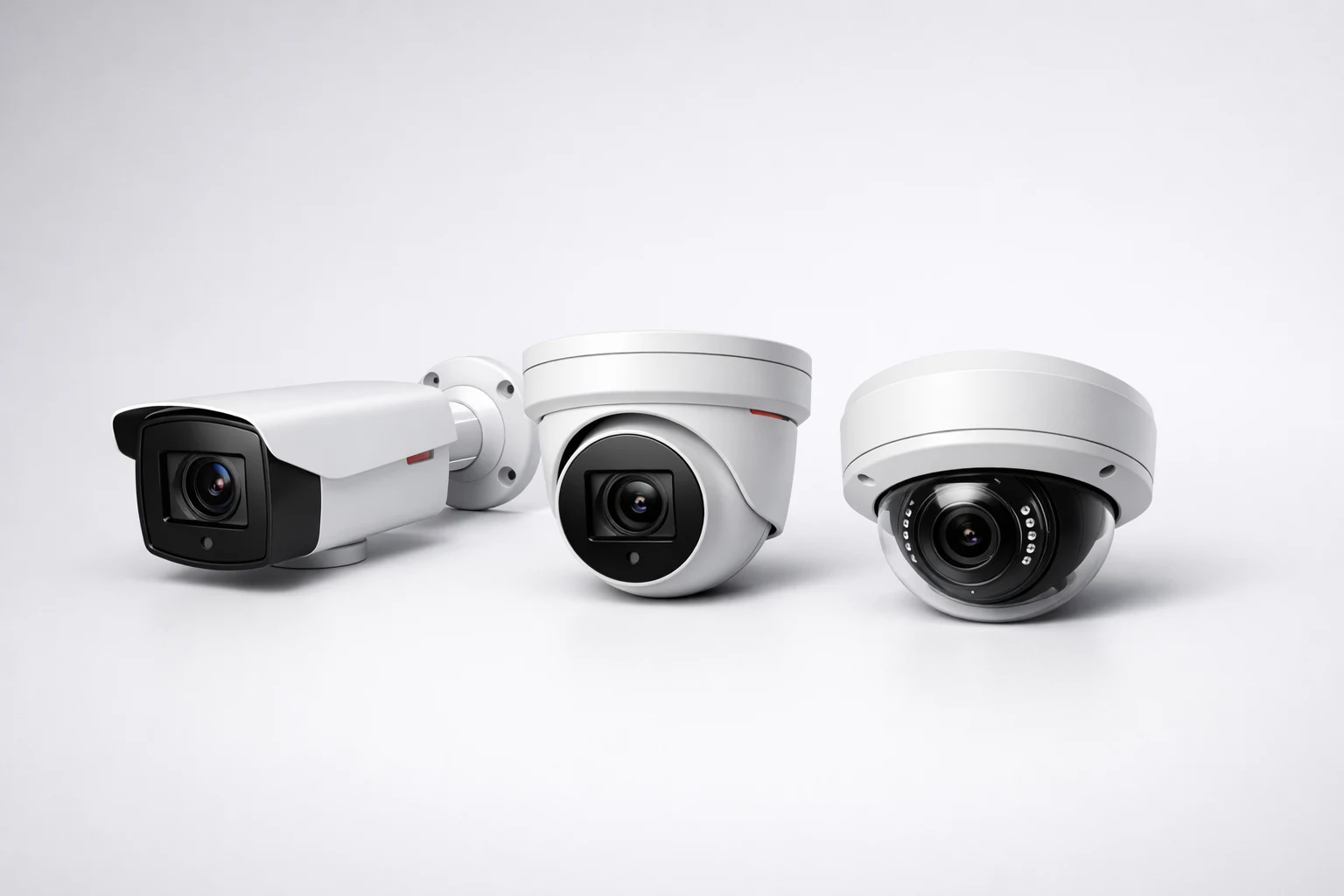 Camara de seguridad instalada en el techo de un comercio