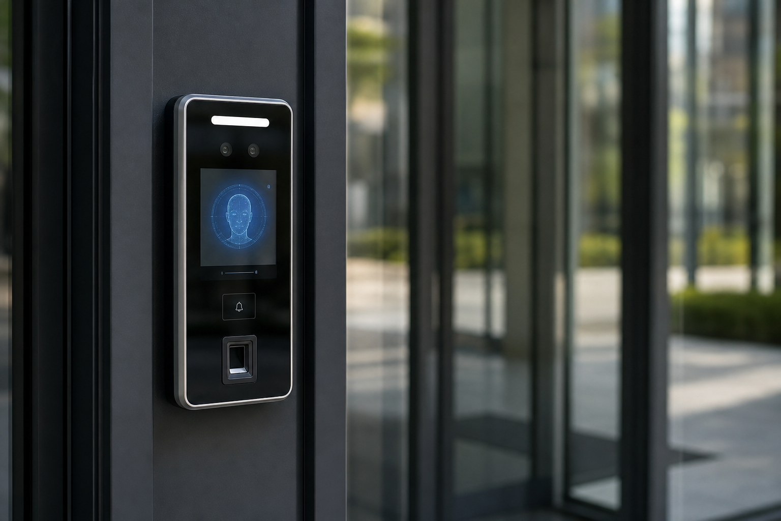 Persona acercando una tarjeta RFID a un lector de acceso